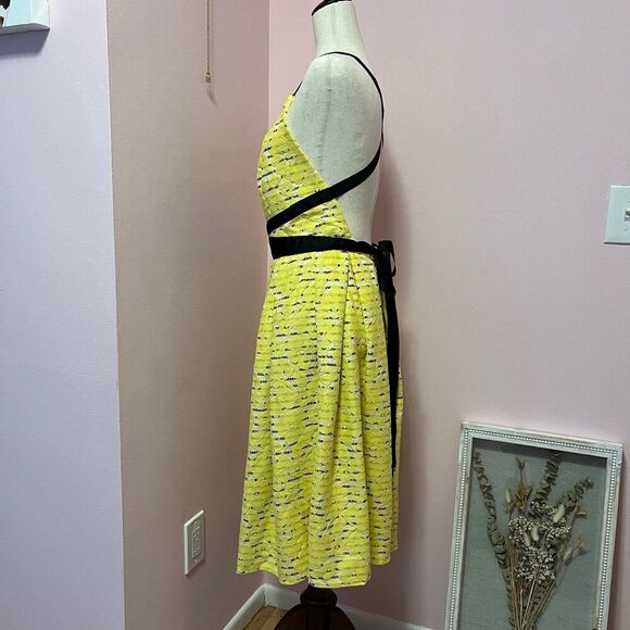 NWT ASOS Lace Stripe Midi Dress with Cross Back Size 8 - Picture 2 of 5